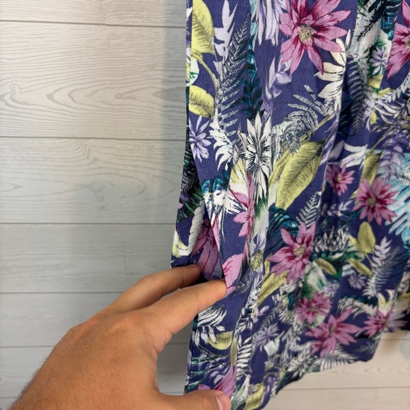J. Jill Love Linen Purple Floral Shift Dress Size Petite Large 100% Linen - Picture 8 of 8